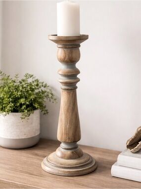 Rustic Wooden Candle Holder